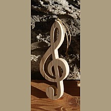 Cle de sol 15 cm en bois de bouleau decoration musicale