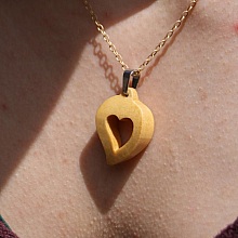 pendentif noce de bois  bijoux bois et nature coeur découpé, fait main, idée cadeau saint valentin, noces de bois