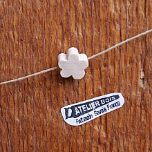perle bois massif fleur a peindre collier enfant, guirlande, fait main