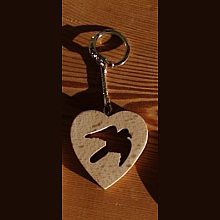 porte clef coeur et oiseau, hirondelle, faucon