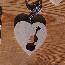 porte clef coeur et violon fabrication artisanale, cadeau musicien violoniste
