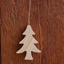 Sapin de Noel 10 cm en bois massif a peindre a suspendre, decoupé a la main