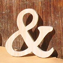 signe and, esperluette en bois massif a coller, fait main, embellissement scrap, deco