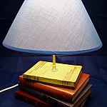 Lampe anciens livres, bleue 
