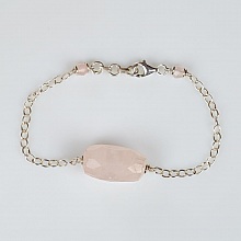 Bracelet 'Ma Précieuse en Quartz Rose' Argent 925