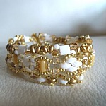 Trio de bracelets Twin Blanc/doré en kit