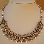 Collier  Europa Doré & blanc en kit 