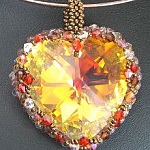 Pendentif en kit Grand coeur Hyacinthe