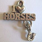 Breloque I LOVE HORSES 24 mm
