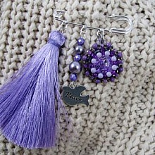 Broche Amitié Violet au Pompon 