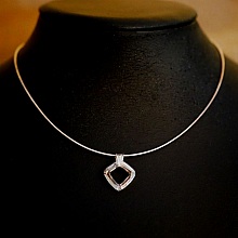 Collier argent pendentif Swarovski  Cosmic Square