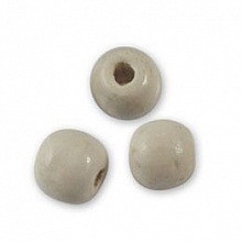 Perles en bois rondes Ecru 10mm  x 10