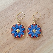 Boucles d'oreille pendantes rosace gothique
