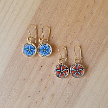Boucles d'oreille enluminées petites fleurs printanières