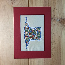 Lettre V enluminée  'vigne blanche'