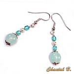 Boucles d'oreilles perle turquoise et argent perles de verre