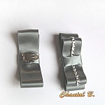 accessoire chaussures mariée clips noeud satin gris mariée et argent