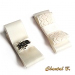 clips chaussures mariée noeud satin et dentelle ivoire mariée