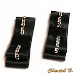 clips chaussures mariage noeud satin noir et argent