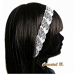 headband mariage a nouer dentelle blanche et strass 