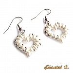 boucles d'oreilles st valentin coeur perles nacrées et argent st valentin soirée mariage