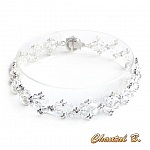 bracelet swarovski romantique perles tissées swarovski cristal et argent