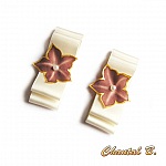clips chaussures mariage noeud satin ivoire mariée et fleur de soie choclat
