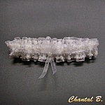 jarretière mariage dentelle perlée PAMELA blanche