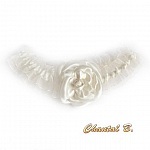 jarretière de mariée fleur de satin volant organza ivoire