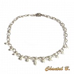 collier tissé perles nacrées blanches perles swarovski cristal et argent mariage soirée