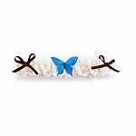 jarretière mariage dentelle blanche et papillon de soie turquoise