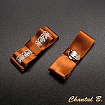clips chaussures noeud satin cuivré et dentelle ivoire