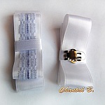clips chaussures mariage soirée cérémonie noeud satin blanc et dentelle lilas accessoire personnalisable