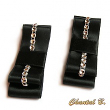 clips chaussures mariage noeud satin noir et argent