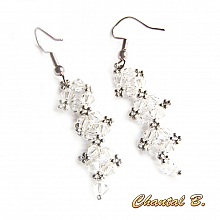 boucles d'oreilles cristal swarovski cristal transparent et argent soirée mariage