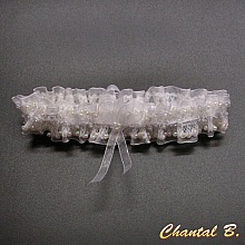 jarretière mariage dentelle perlée PAMELA blanche