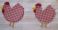 Poule appliqu&eacute;e en tissu et broderie