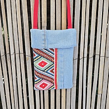 Pochette en tissu pour téléphone, avec bandoulière
