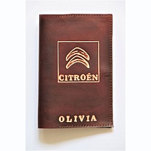 Range papiers de voiture en cuir à personnaliser