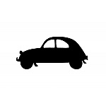 Pancarte mural ou de porte en bois model : Voiture deux Chevaux 2 Cv 40X19 cm noir