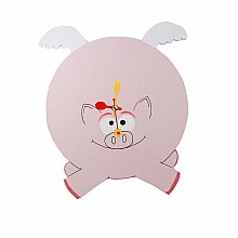 Horloge bois 'cochon volant'  humour