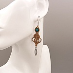 Boucles d'oreilles  en micro-macramé beige clair