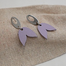 Boucles d'oreilles pendantes géométriques en bois parmes 