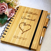 Livre d'or en bois pour mariage ou cérémonie à personnaliser