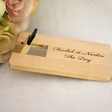 Clé USB carte en bois d'érable gravée à personnaliser