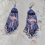 BO Les Flamants Roses et Bleus avec rocailles verre, toupies cristal Swarovski, crochets et attaches argent 925