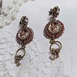 BO Chata Steampunk montées avec breloques clés, strass, cabochons loupes et perles Cristal Swarovski