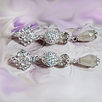 BO Lumière Pétillante créées avec perles strass, gouttes, rondes aplaties verre et perles Crystal Swarovski