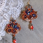 BO Chic Boho Ethnique Les Rêves d'Acapulco, cabochons brodées de différentes perles.