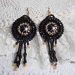 BO Cléopâtra avec 2 onyx noir  et perles nacrées